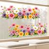 Bunte Gänseblümchen Statisch Haftende Fensteraufkleber PVC Glänzend Abnehmbar für Schaufenster Heimdekoration Kunst