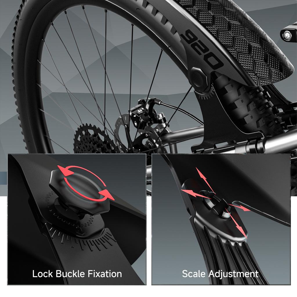 Mountain Bike Fenders for 26 27.5 29 Inch Tire Quick release Adjustable Long lasting Mudguards for Riding Single Pack