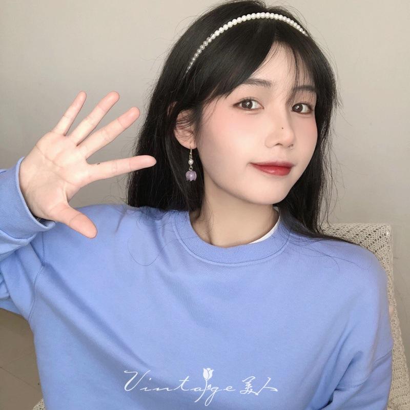 "Midsummer Vine Flower" French Retro Gentle Niche Temperament Purple Glazed Flower Plant Earrings/Earclips