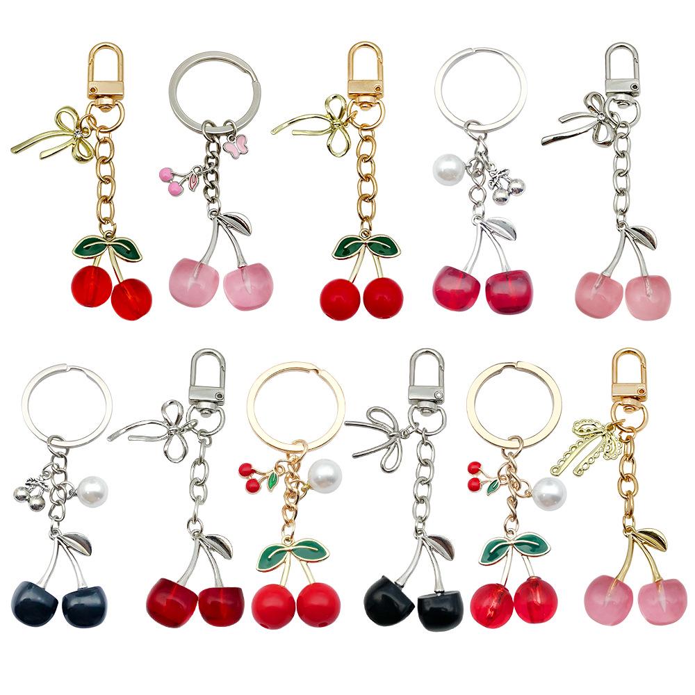 Cherry Keychain Drip Oil Alloy Pendant Bag Charm Gift