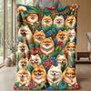 Plaid Paws Pattern Theme blanket Lightweight Warm Flannel Blanket Decorative Throw Blanket for Home Decoration