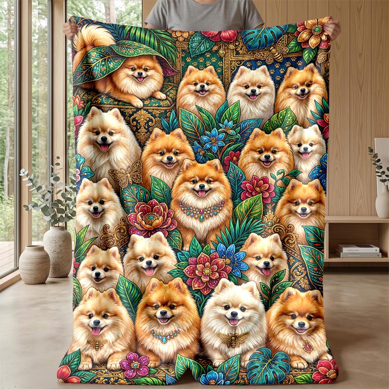 Plaid Paws Pattern Theme blanket Lightweight Warm Flannel Blanket Decorative Throw Blanket for Home Decoration