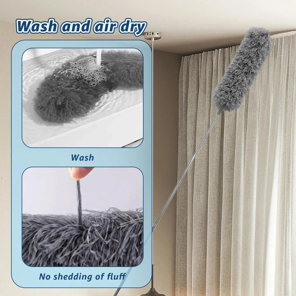 5Pcs Dust Removal Dusters 41-210cm Extendable Telescopic Duster Floor Ceiling Cleaning Mop Fan Furniture Bed Bottom Dust Cleaner
