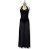 2026 Backless Hanging Neck Sexy Mesh See Through Long Dress New Fashion Black Elegant A-line Dress Women Sleeveless Summer Slim Party Dress