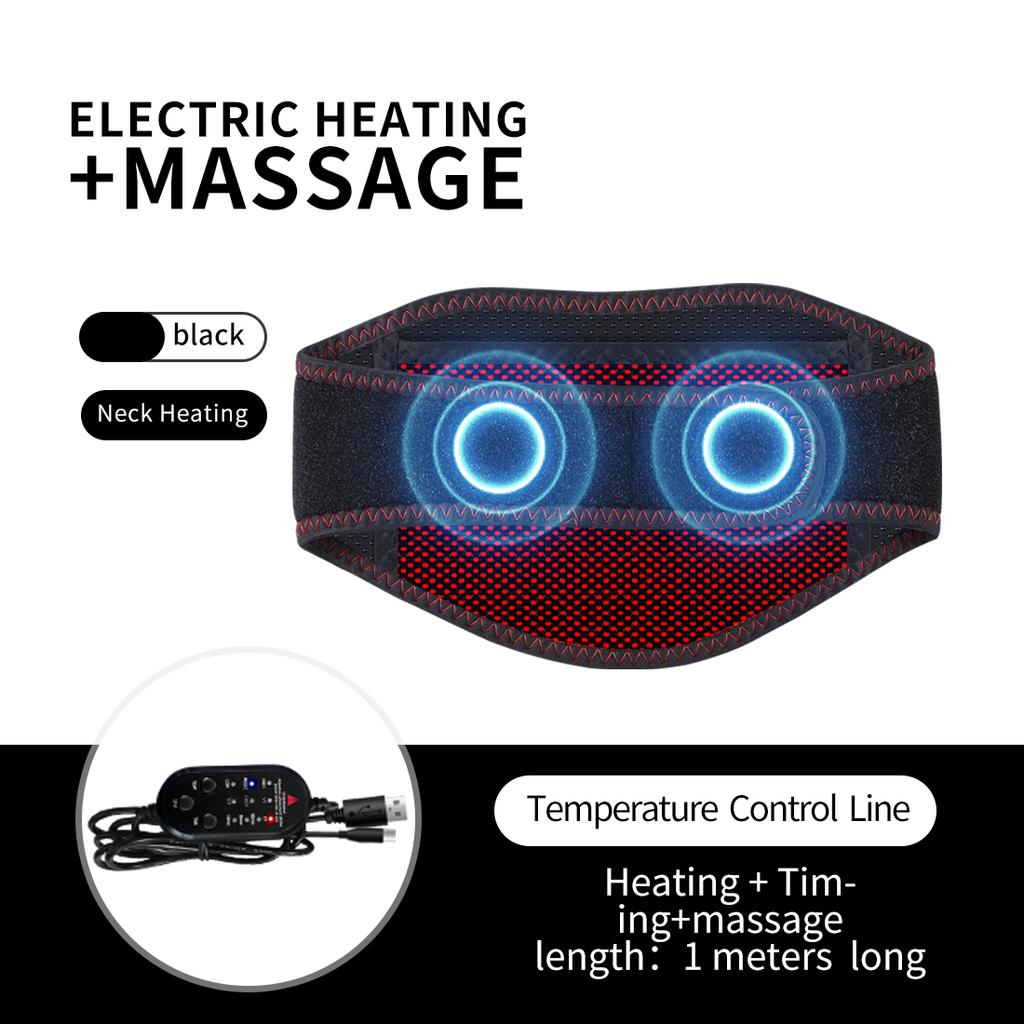 Portable Neck Massager with Rapid Heating 3 Speed Vibration Shiatsu for Cervical Pain Relief USB Powered for Office Driving