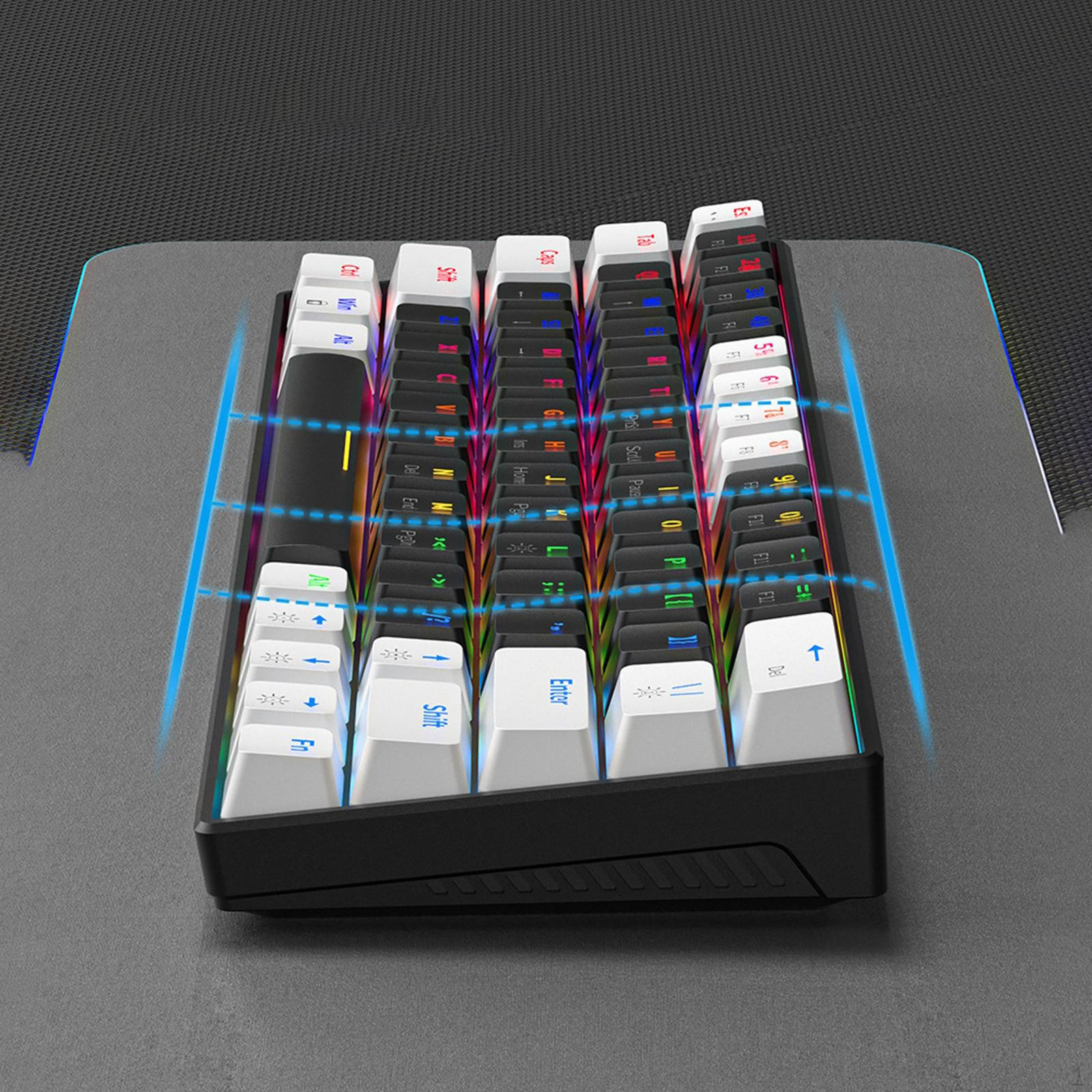 

Wired Mechanical Keyboard USB Gaming RGB Backlight Swap Compact Portable for Style B