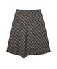 Lense Raw Edge Check Midi Skirt Brown