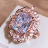 New Geometric Luxury White Zirconia Ring Women 925 Stamp Full Diamond Party Wedding Birthday Gift Jewelry Wholesale