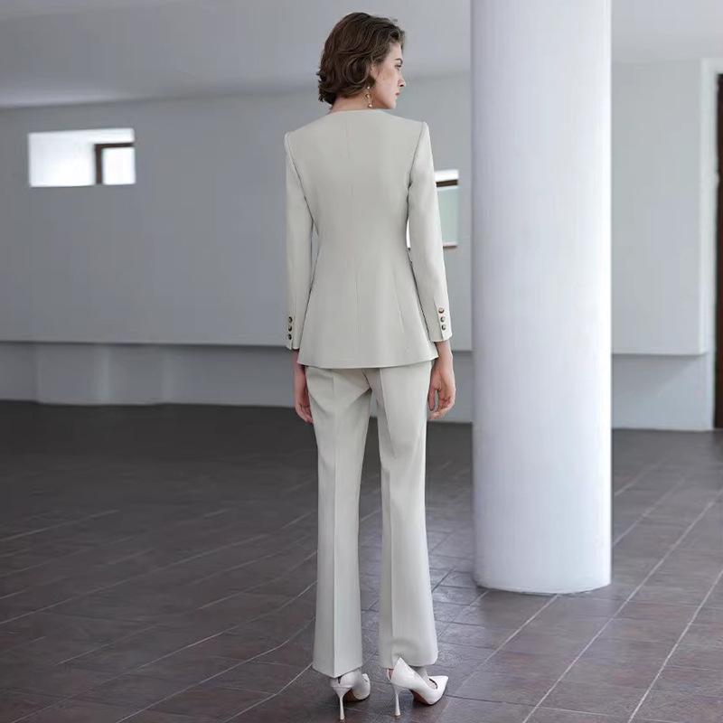 Autumn Apricot Suit Set: Socialite Chic, National Style for Professional Commuting and Formal Workwear