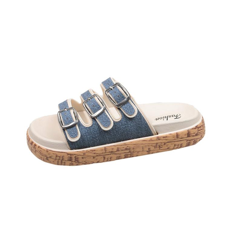 Internet Celebrity Cool Slippers Women Wear 2025 New Summer Thick Bottom Retro Boken Japanese Cool Slippers Beach Cool Slippers