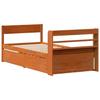 Solid Wood Bed without Mattress Wax Brown 100x200 cm Pine Wood