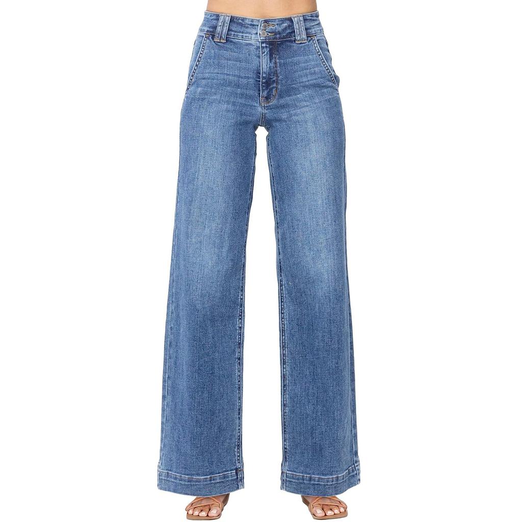 Jeans For Women Wide Leg High Waisted Stretchy Straight Leg Jean With Pockets