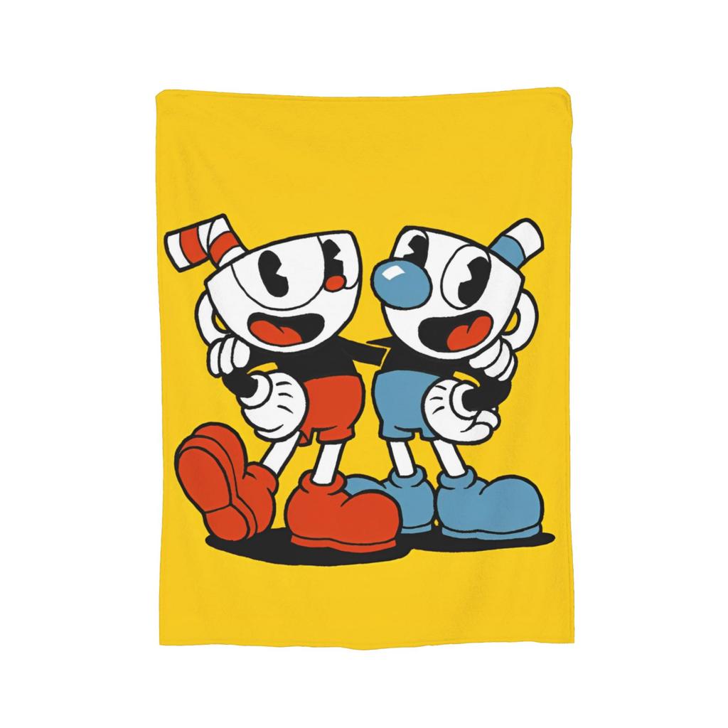 Cupheads Video Game Art Blankets Flannel Super Warm Throw Blankets for Outdoor Travel Bedroom Quilt