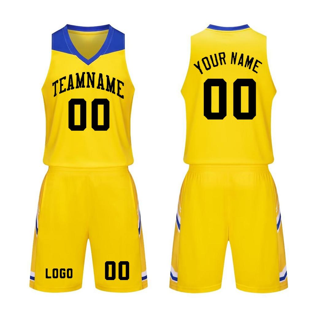 Custom Basketball Jersey Set for Men and Youth Breathable Sports Uniform Two Piece Sleeveless Top and Shorts for Team School Training