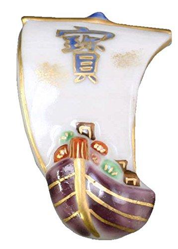 Kyo-yaki Kiyomizu-yaki Kosen Chopstick Rest Pair Treasure Ship Het429