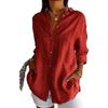 European Style Women Solid Pleated Shirt with Lapel and Roll Up Sleeves