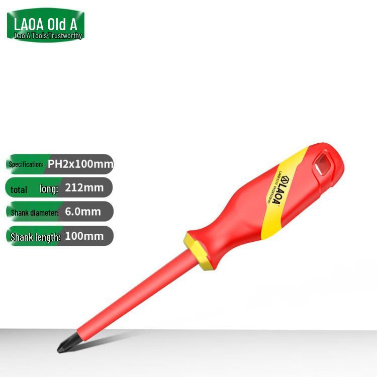 Old A High Voltage 1000V Phillips and Flathead Insulated Screwdriver - VDE Certified for Electricians