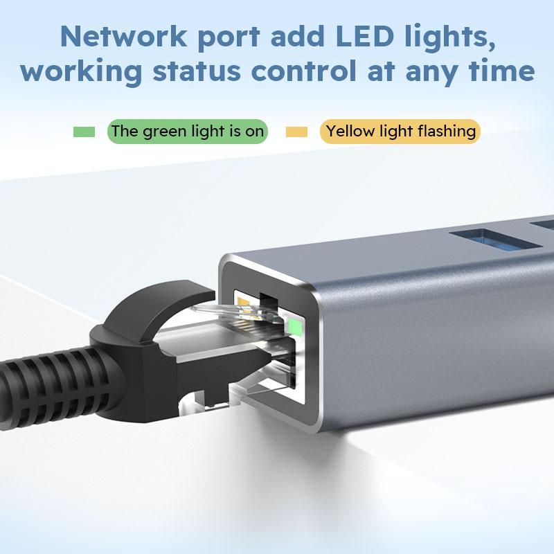 USB 3.0/Type-C to Gigabit Ethernet Multiport Docking Station for Phones, Tablets, and Computers