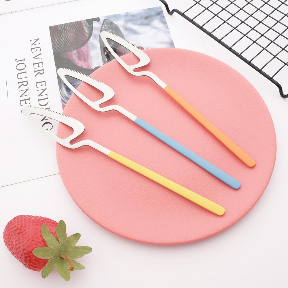 Newest Orange Silver 304 Stainless Steel Dinnerware High Quality 24Pcs Cutlery Set Matte Blue Flatware Knife Fork Spoon Hanging Tableware Set