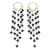 Long Crystal Fringe Earrings Slimming Design for Round Faces Sparkling Crystals for Parties Daily Wear Comfortable