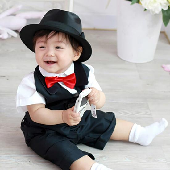 Solid Color Baby Kids Tie Adjustable Necktie Bowtie Party Photography Props