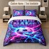 Soccer Theme Custom Text Or Name 3Pcs Bedding Set 1 Flat Sheet & 2 Pillowcases Personalized Home Bedding