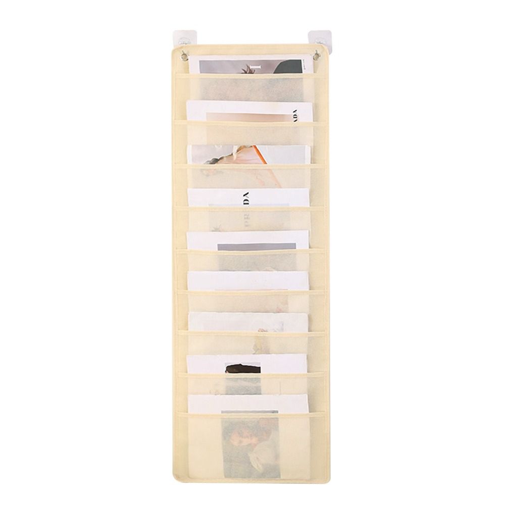 Non-woven Fabric Document Hanging Storage Bag 3/6/9-layer Folding Hanging File Large Capacity Pocket Chart Deskside Hanging Bag
