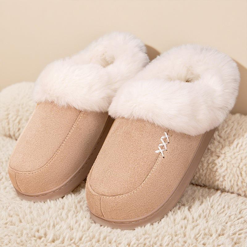 Fashion Women's New Winter Plush Slippers Are Warm and Comfortable Suitable for Home and Outdoor Use Equipped with Plush Cotton Slipper