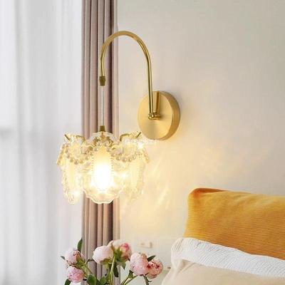 Modern Luxury French Glass Wall & Bedside Lamp for Bedroom, Corridor, and Hall