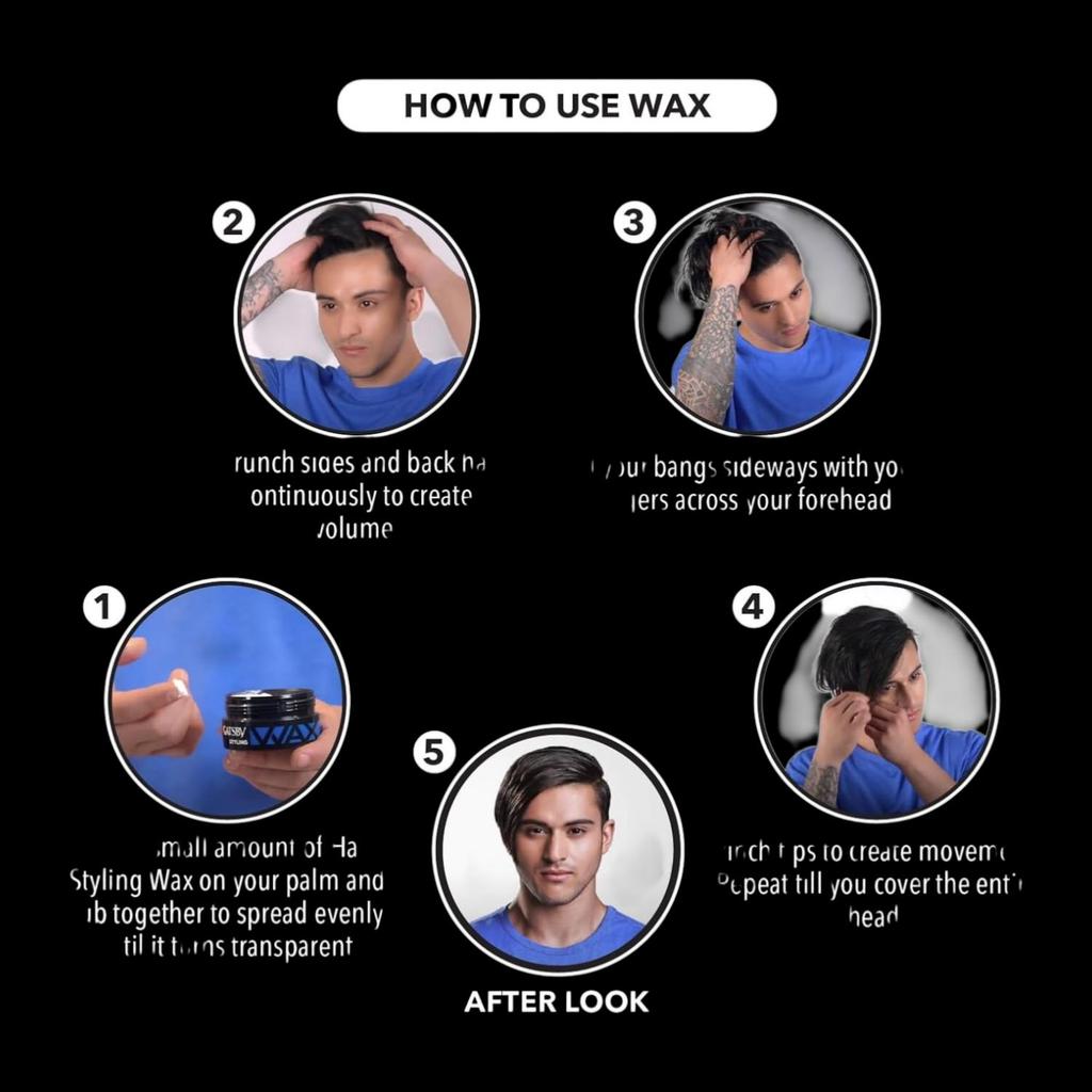 Gatsby Hair Styling Wax Hard & Free 75g Messy Scrunch Style Non-Sticky Re-Stylable Easy Wash Off for Men