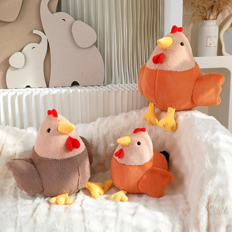 Adorable Plush Chicken Toy Realistic Rooster Stuffed Animal Doll For Kids Gift