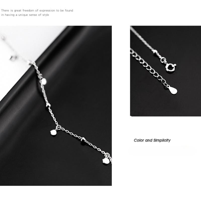 Silver Color Round Piece Tassel Choker Necklaces Simple Niche Design Chains Ball Rock Lady Clavicle Chain Girl Party Jewelry