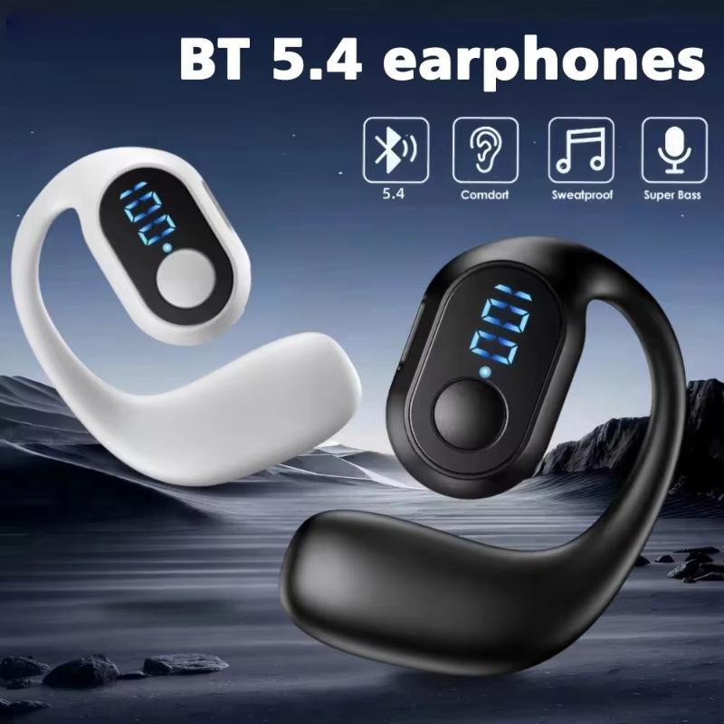 Single Ear Open Ear Earhook Bluetooth 53 Headset Hd Call Hifi Sound Painless Fit Perfect For Driving Running Daily Use