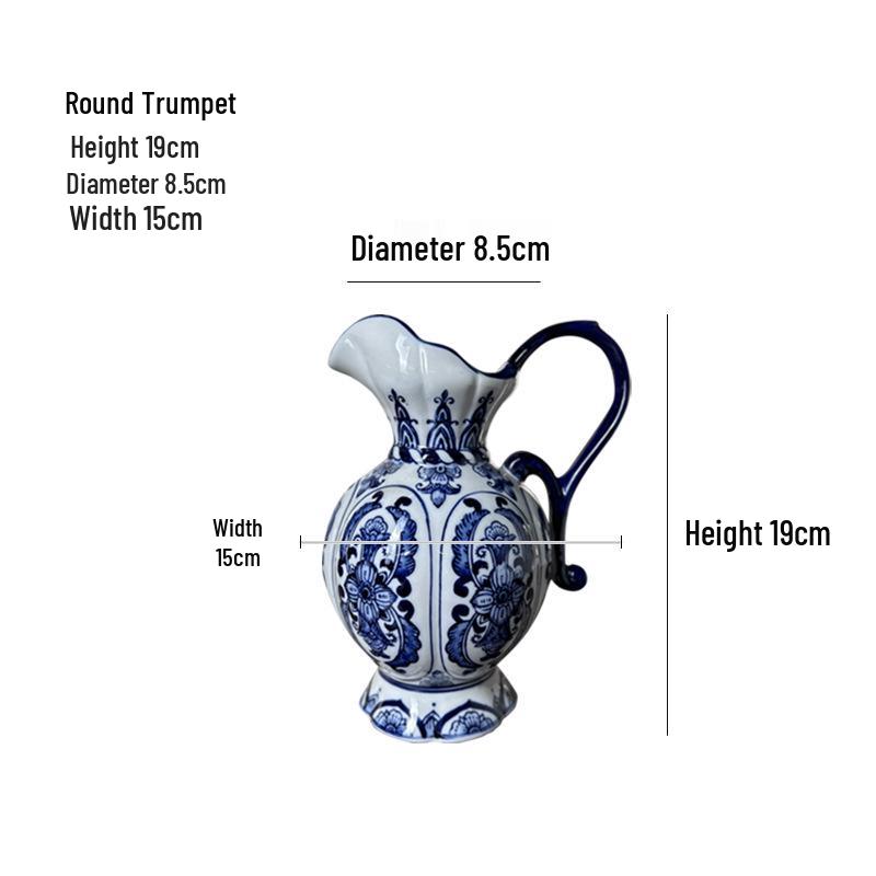 Elegant Blue & White Porcelain Vase for Living Room & Dining Decor