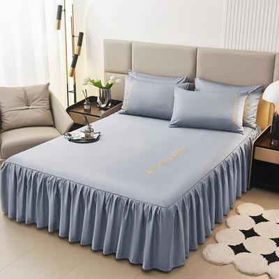 Verão Novo Estilo Europeu Simples Lavável Seda Saia de Cama Antiderrapante Capa de Cama Colchão Doméstico Fronha
