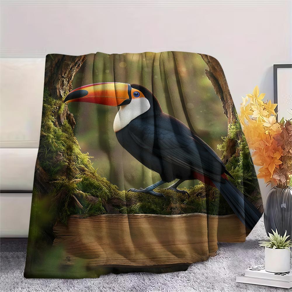Forest small animals Print Flannel Blanket,High quality Comfortable for All Seasons,Home Decor,Warmth and Comfort,Perfect for Christmas Gifts