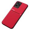 Phone Case for Infinix Hot 30i X669,PU Leather+TPU+PC Lines Imprinted Cover with Built-In Magnetic Holder Metal Sheet