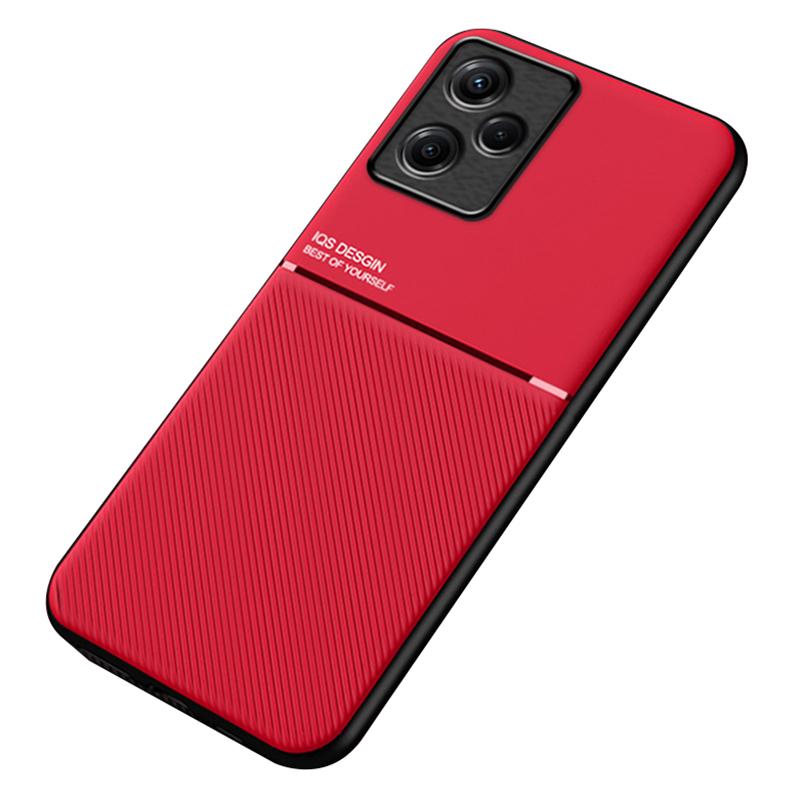 Phone Case for Infinix Hot 30i X669,PU Leather+TPU+PC Lines Imprinted Cover with Built-In Magnetic Holder Metal Sheet
