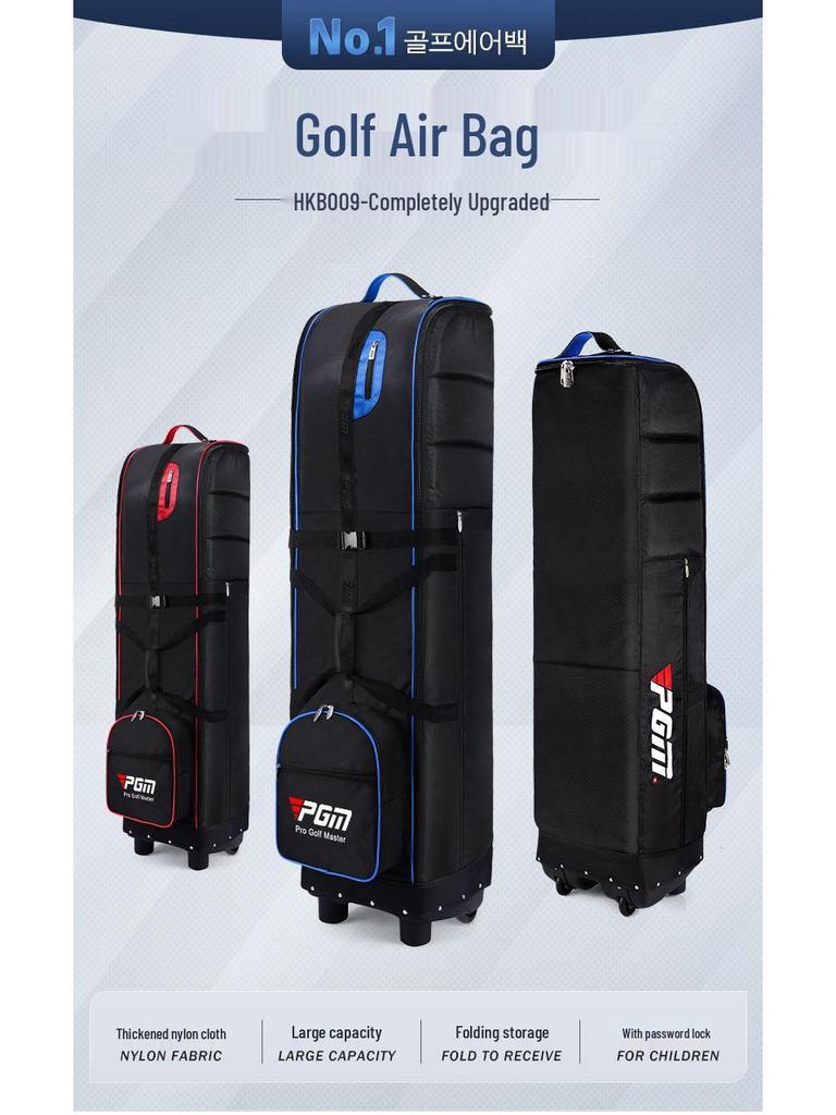 PGM Foldable Wheeled Golf Bag with Dustproof Storage, Thickened for Airplane Check-in