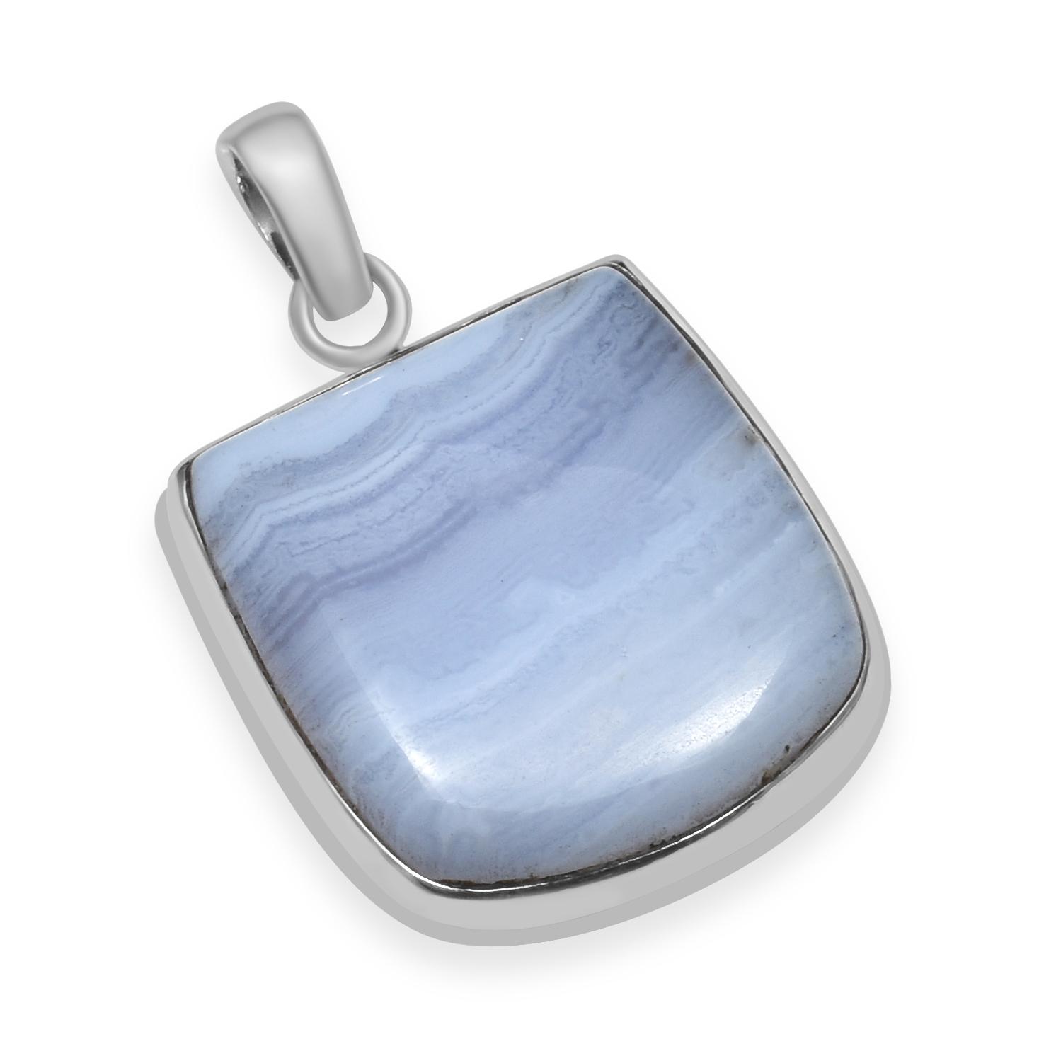 

Подвеска ручной работы из натурального синего кружевного агата из стерлингового серебра 925 пробы для женщин и девочек