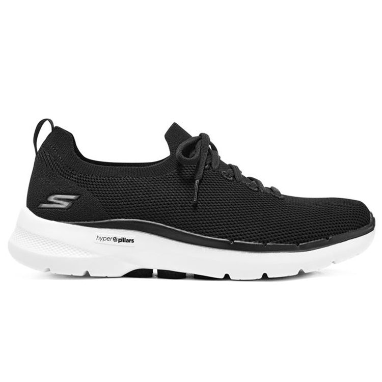 Skechers Go Walk 6 Hyper Burst Fabric Minimalist Versatile Foam Technology Slip-On Sports Low-Top Casual Shoes Men sneakers Black White 216272-BKW