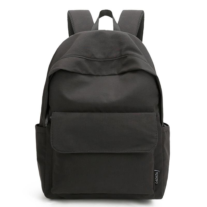 Schoolbag Korean Version Ins Simple Solid Color Backpack Female Junior High School College Student High Value Schoolbag Street Trend Versatile Back