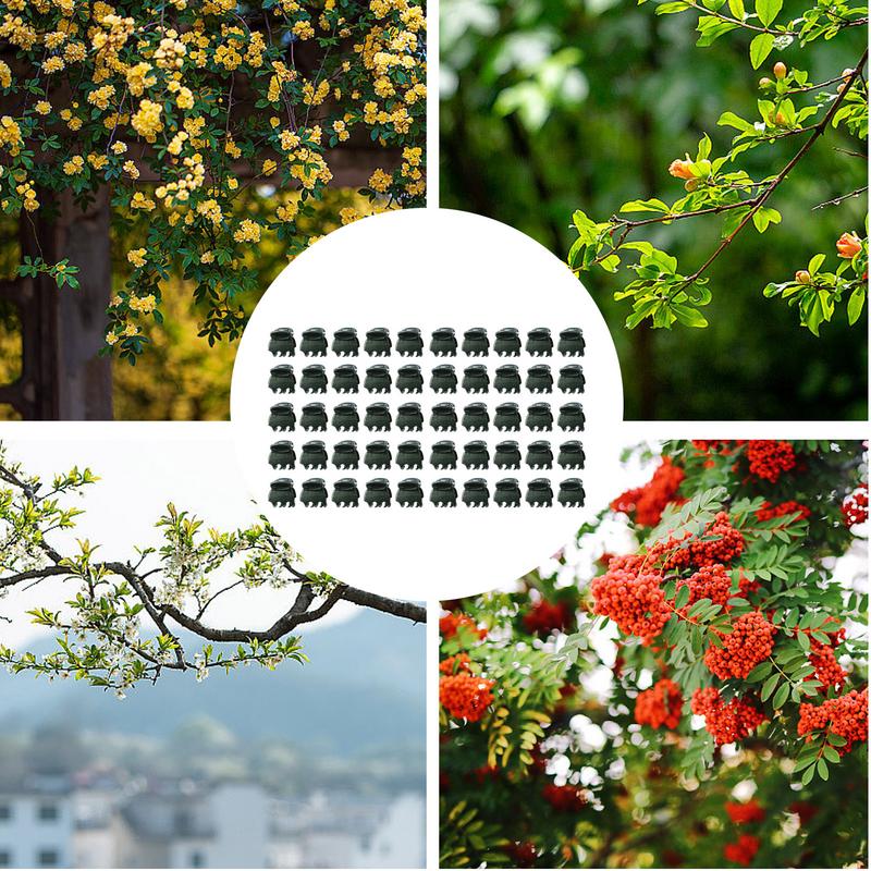 50PCS 6-Claw Dark Green Plant Clips Orchid Flowers Support Clamp Climbing Vine Stem Clasp Tied Bundle Branch Home Garden Tool