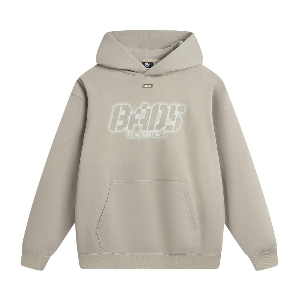 Li Ning BADFIVE Sweatshirts Men's Rugged Brown Gray Hooded Thickened Regular AWDV877-6