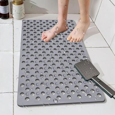 Suction Cups Shower Stall Mat Anti Slip Drainage Holes Bathroom Mat Antibacterial Resistant Machine Washable Bath Mat