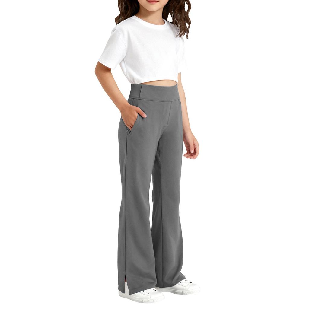 Children's Fashion Slit Micro Horn Casual Pants With Pockets And Sports Pants