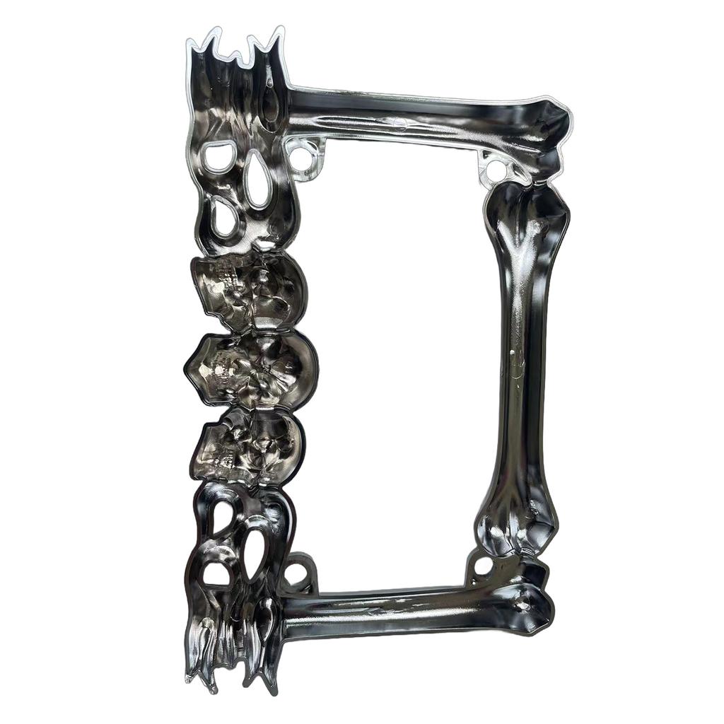 UniversalLicense Plate Frame with 3D Skull Head Decorations Motorcycle Number Plate Cover Bracket