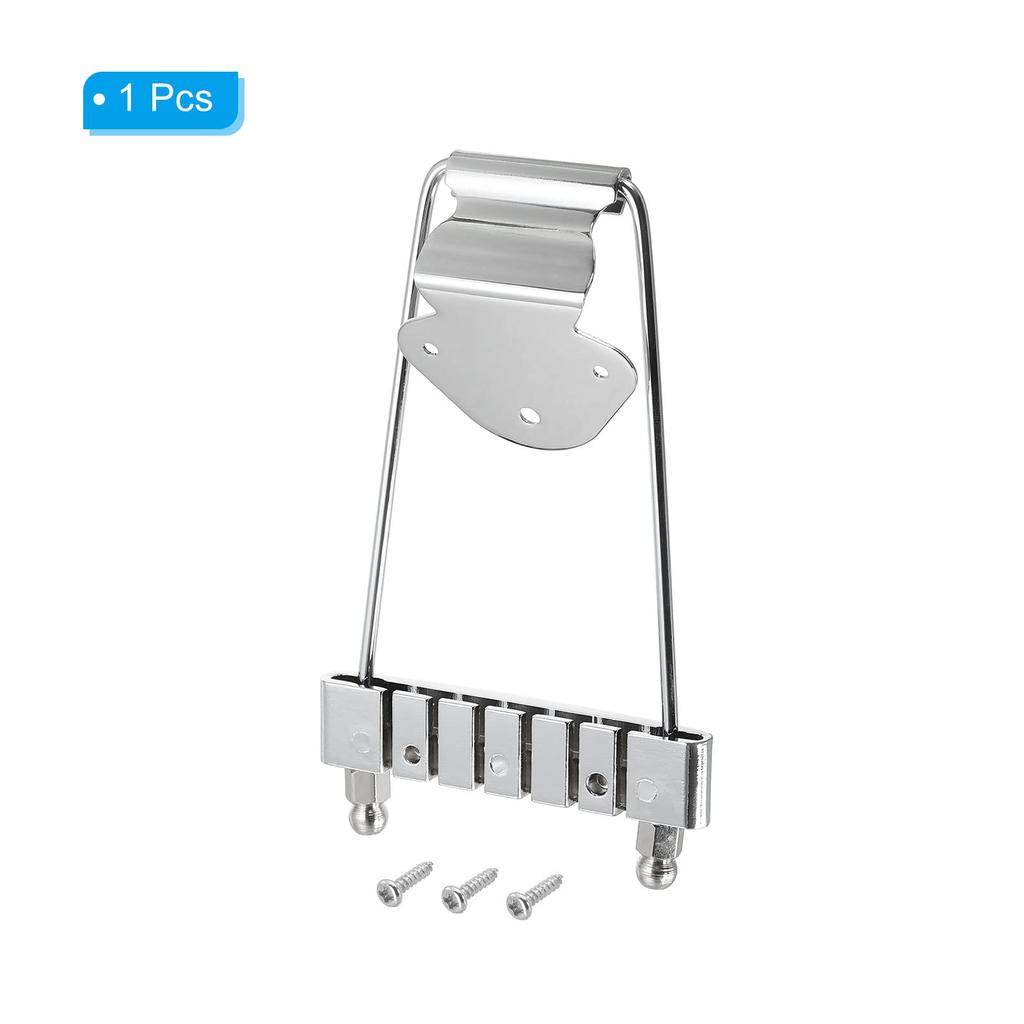 PATIKIL 6-String Guitar Trapeze Tailpiece Bridge, Replacement for Jazz Acoustic Guitar and Bass, Silver