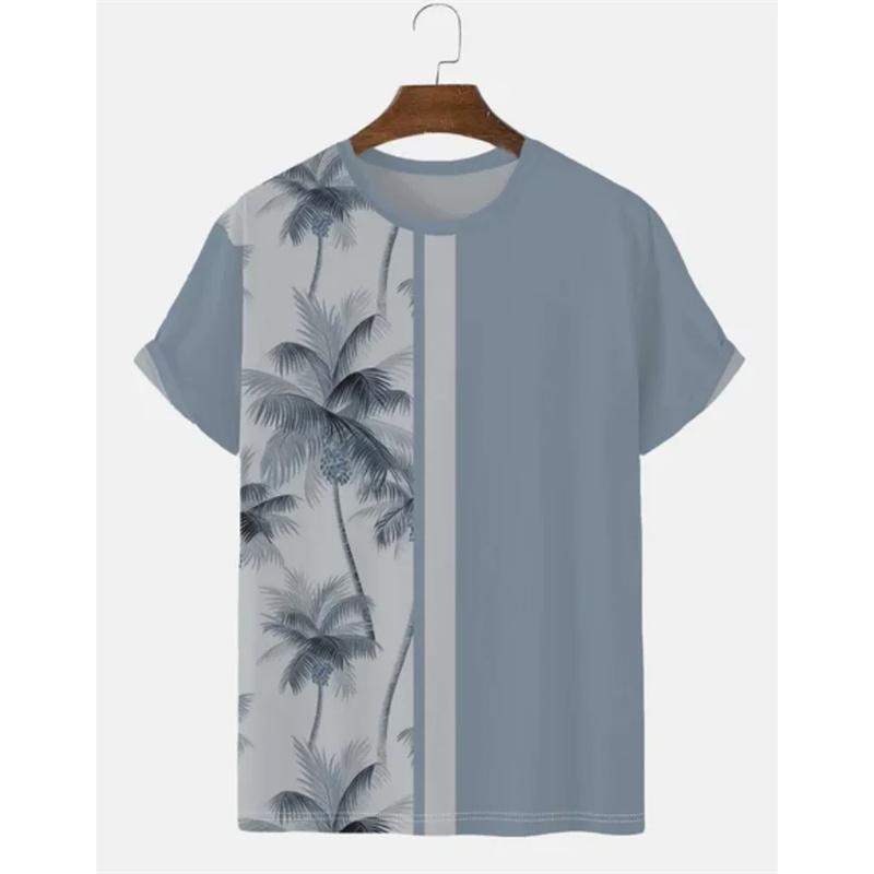 Coconut Tree Pattern 3D Printed Tees Summer Casual Harajuku O-Neck Short Sleeves Tops Hawaiian Men's T-shirts