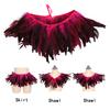 Feather Shawl Bright Color Halloween Parties Cloak Wear As Skirt or Shawl Gothic Style Shawl with Lace-Up Ribbon Costume Accessory